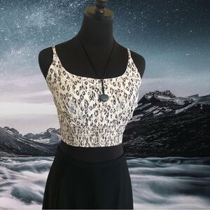 Goa by Japna Cropped Cami with adjustable straps, Cheetah Pattern Size Medium